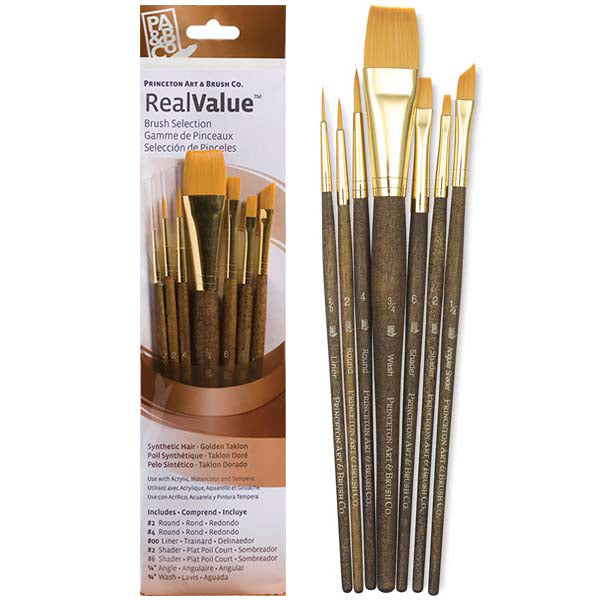 Princeton Real Value Brush Set - Golden Taklon, Short Handle – Artistically  Tested
