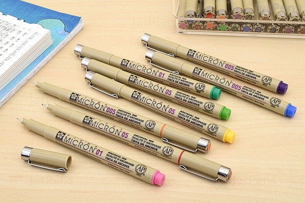 Sakura Pigma Micron Pens - Set of 16, Assorted Colors – Artistically Tested