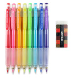 Pilot Color Eno Mechanical Pencil 0.7mm, 8 Colors & MIYABI Black Eraser Bundle